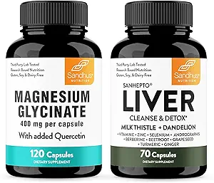 Sandhu'nun Magnezyum Glycinate with Quercetin & Liver Support Capsules | Supports Quality Sleep, Relaxation & Liver Health Support