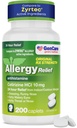 GenCare - Cetirizine HCL 10 mg (200 Caplets) - 24 Saat Antivirüs Yardım Pills - Drowsy Genric OTC Alerji İlaçları - Sneezing için Antihistamin Tıp, Runny Nose & Itchy Gözler - Genir Zirtec
