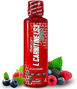 iSatori L-Καρνιτίνη LS3 1500, τριπλό-Blend Liquid L Carnitine συμπλήρωμα, με Acetyl & Tartratate, διεγερτικό δωρεάν, χαμηλή θερμίδες, ζάχαρη & γλουτένη, Κετο-φιλική, μικτή γεύση μούρου (32 υπηρεσίες)
