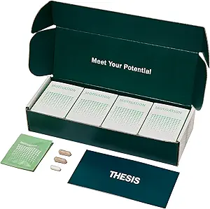 Tez Motivasyonu - Nootropic Brain Support Supplement - Sağlıklı Beyin Enerji, Focus & Beat Procrastinasyon - Artichoke Extract, Dynamine, L-Phenylalanine & L-Theanine - 24 Hizmet