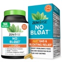 Zenwise Health No Bloat Digestive Enzymes for Gut Health, Gas & Bloating Relief - Multi Enzymes Digestion Supplement with Probiyotiks, Ginger, Turmeric Dandelion & Lactase - Men & Women - 160 Count