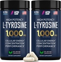 [2 Pack] L-Tyrosine 1000MG Capsules - Natural L Tyrosine Supplement for Kids & Yetişkinler - Energy Boost and Brain Supplement - 2x the potency of L-Tyrosine 500 mg Capsules - 300 Vegan LTyrosine Capsules