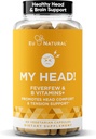 Başım! Başache Vitaminleri - Hassasiyet, Gerginlik, Rahatlık, Temiz Bir Zihin için Sağlıklı Baş Fonksiyonlar - Hızlı Hareket Magnezyum, Ateşfew, Boswellia, D, Ginger, & More - 60 Soft Capsules
