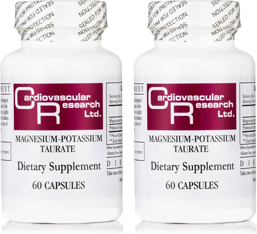 Cardiovascular Araştırma Magnezyum-Pyum Taurate - Patent Pending - 60 Veggie Caps X 2 Şişes