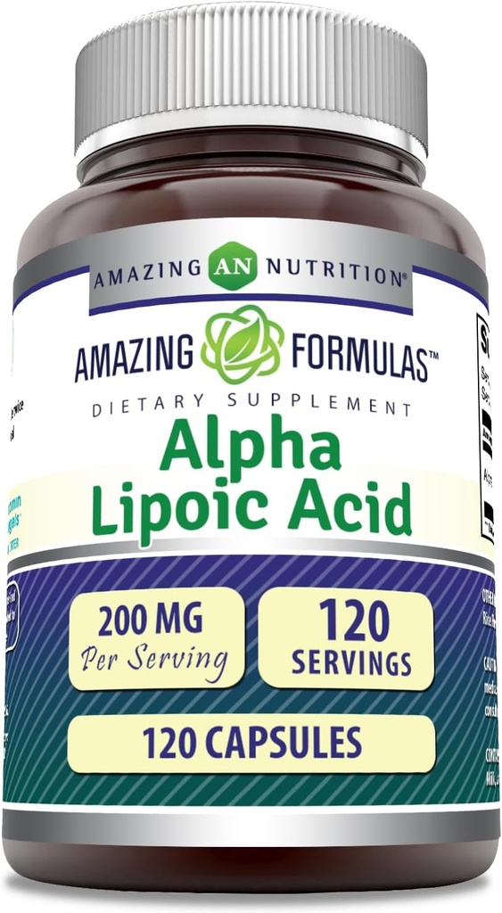 Amazing Formulas Alpha Lipoic Acid | 200 Mg Amino Asit Supplement | Capsules | Non-GMO | Gluten-Free | Made in USA (1 Pack | 120)