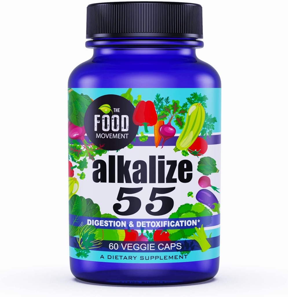 Gıda Hareketi - 55, 55 Fermented Foods with Black Earth Humic Fulvic Trace Minerals, Electrolytes, PH Balance, Immune Boosting, Vegan - 60 Veggie caps