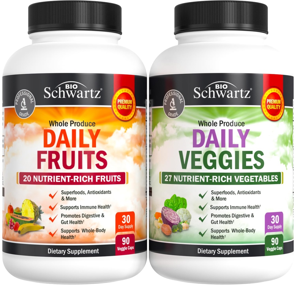 Yetişkinler için Günlük Meyveler ve Sebzeler - Gelişmiş Enerji Gut Health Immune Support & General Wellness için Süper Meyveler ve Veggies Capsules - 1 Ay