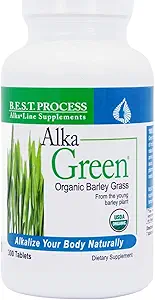 Alka•Green Tablets Best Process Alkaline — Nutrient Dense Organic Barley Grass Supplement — Natural Source of Enzymes & Amino Acids