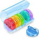 Sukuos Büyük Haftalık Pill Organizer 2 Times a Day, Daily Pill Box 7 Day Easy to Open with Double Protection, AM PM Pill Case for Medicine/Vitamin/Fish Oil /Supplements (Mavi)