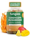 Fungies Cordyceps Mushroom Gummies, Mango & Pineapple Flavor - Mushroom Herbal Supplement Gummy for Yetişkinler Supports Endurance, Energy & Performance - Caffeine-Free Energy Gummies - 60 Servisler