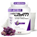 JYM Supplement Science Iso JYM Grape, 90 θερμίδες, 100% Whey Protein Isolate, Zero Fat, Zero Sugars, Mixes Clear, για γυναίκες & άνδρες, 20 Servings