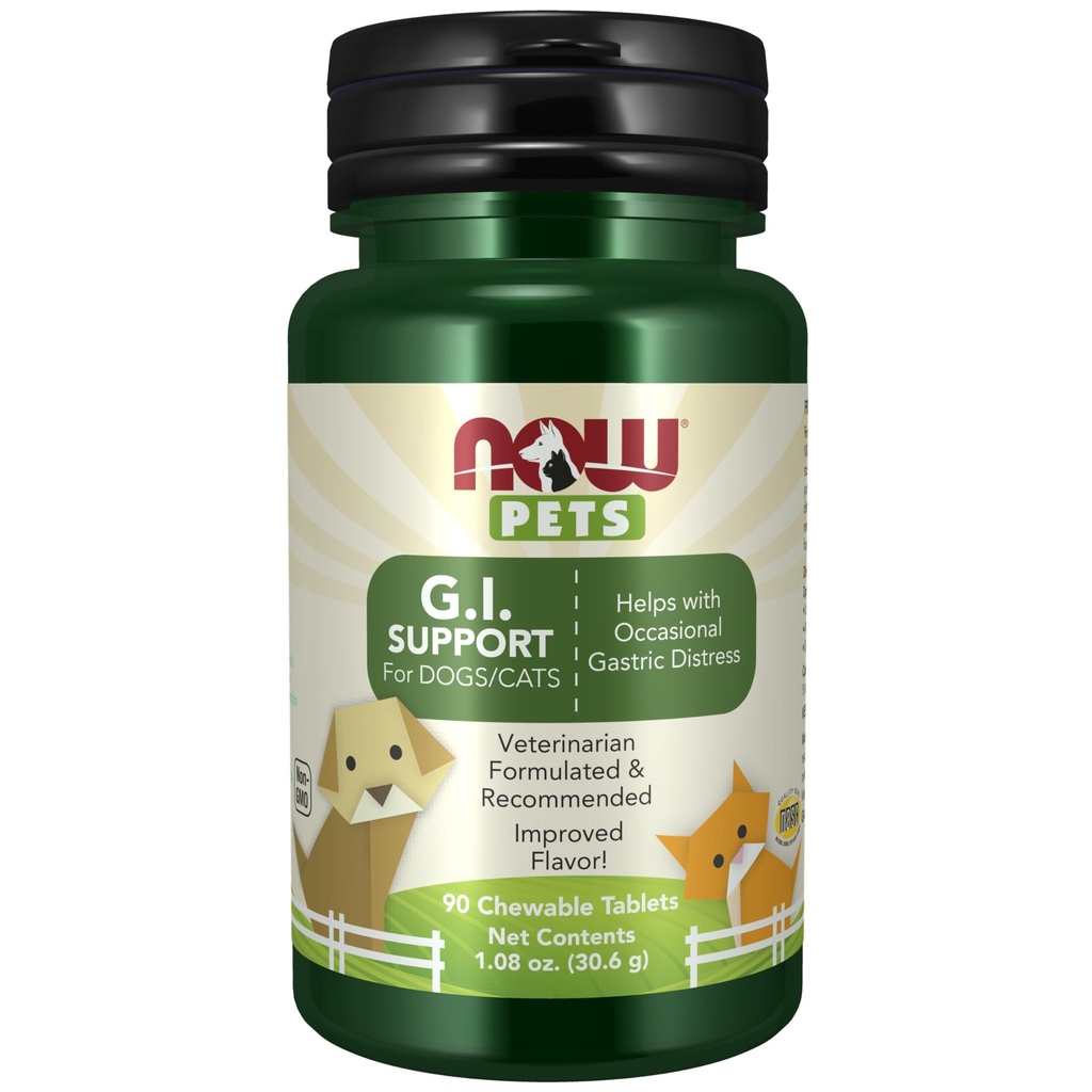 Şimdi Pet Health, G.I. Support Supplement, Cats & Dogs, NASC sertifikalı, 90 Chewable Tabletler