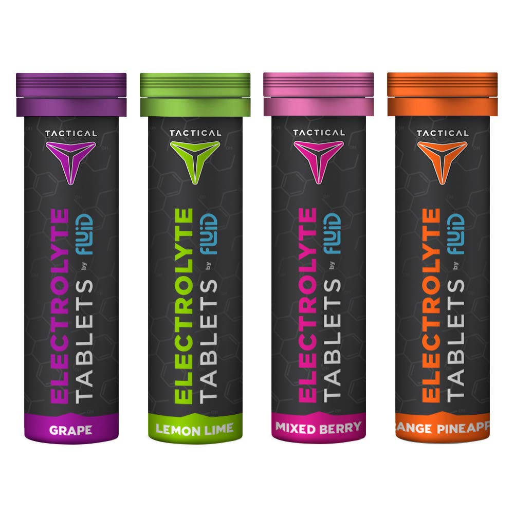 Akışlar Taktik- Effervescent Hydration Tabletleri, Elektrolyte Makyaj ve Dehidrasyon Önleme, 4 Pack, 40 Hizmet (Variety)
