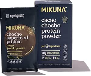 Mikuna Chocho Superfood proteini, Plant-Based Protein Toz, Seyahat Paketleri - Vegan, Gluten Free, 3g Net Carbs veya Less, ve Bio available, Non-Isolate (8 hizmet, Cacao)