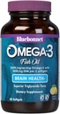 Bluebonnet Nutrition Omega-3 Brain Formula Natural Wild Caught Triglyceride Form DHA 860 mg EPA 120 mg - Highly Concentrated Cognitive Health & Wellness Support Supplement - Gluten-Free - 60 Softgels
