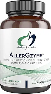 Sağlık AllerGzyme Digestive Enzymes Supplement için Tasarımlar - Gluten, Süt + Problematik Proteinler Pro + Bromelain - Non-GMO Dairy + Ücretsiz (60 Capsules)