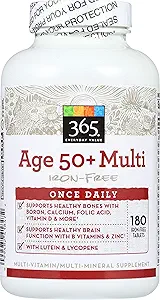 365 από Whole Foods Market, Ηλικία 50+ Multi Iron- Free, 180 ct