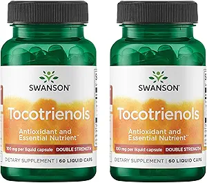 Swanson Double Strength Tocotrienols - Antioksit - (60 Liquid Capsules, 100 mg Her) 2 Pack