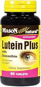 Mason Natural Lutein Plus, Göz Sağlık Tabletleri için Zeaxanthin ile, 60 Kont
