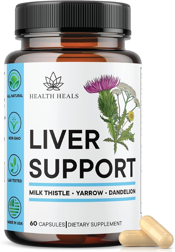 Liver Cleanse & Tamir Formula - Herbal Liver Support Supplement with Milk Thistle Dandelion Root Turmeric, Artichoke Extract for Liver Health - Count 60