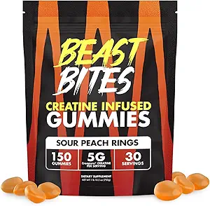 BEAST BITES - Kretine Infüzyon Gummies - 5gpure Kreatin Monohidrat - Spor için sertifikalı - 30 Hizmet