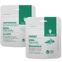 Serotonin Supplements & Natural l theanine | Serotonin Mood Support & Stress Relief Supplements | 5HTP 100 mg + 250 mg L theanine Capsules | 2 Ay Supply | Vegan