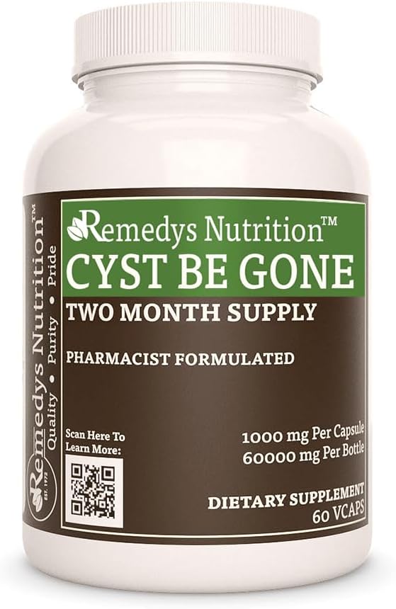 Remedy'nin beslenme Cyst Geri Döndü | 1000 mg, 60 Vegan Capsules Herbal Diyetsel Supplement | İki Ay Supply