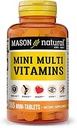 MASON NATURAL Mini Multi Vitamins, Βιταμίνες A, C, D3, E, B1, B2, B3, B6, B12, Φολικό οξύ και ασβέστιο για τη συνολική υγεία, 1 έτος προσφοράς
