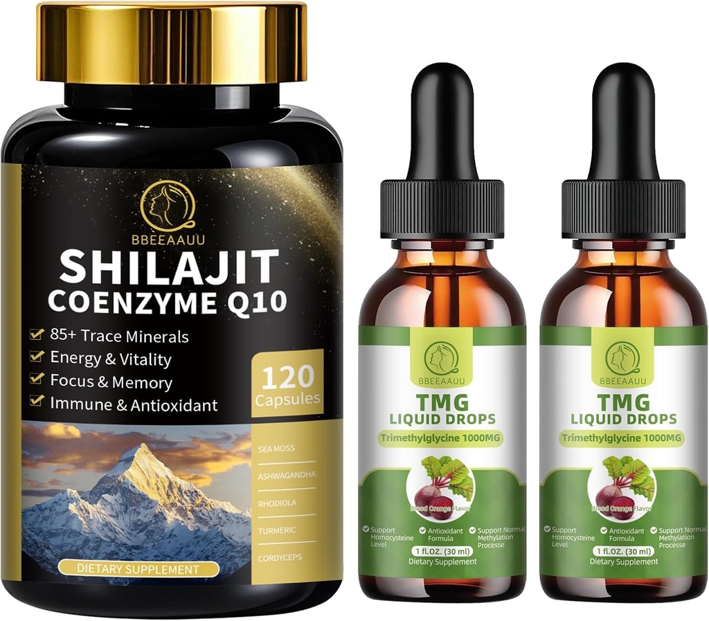 TMG (Tritilglycine) Tamam Sıvı Merdivenler & Shilajit Capsules ile Sea Moss