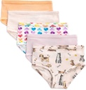 Burt's Bees Baby Toddler Girls' Underwear 5 - Solids, Stripes,Yazlar, Tag-Free with Dimensions for 2T to 8 Years Old Old