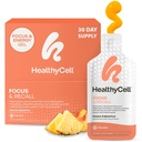 Sağlıklı Oda Focus & Recall, Daily Liquid Brain Supplement for Focus & Memory - Nootropics Supplement for Concentration & Alertness with L-Theanine, Omega-3 & Taurin - 30 Gel Packs
