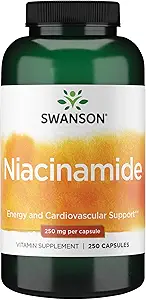 Swanson Niacinamide - συμπλήρωμα βιταμίνης Β3 που προωθεί την υγεία της καρδιάς και την ενεργειακή υποστήριξη - Μπορεί να υποστηρίξει υγιή κοινή λειτουργία - (250 κάψουλες, 250mg το καθένα)