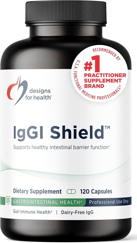 Sağlık IgGI Shield için tasarımlar - Gut Health & Immune Support Toz with Dairy-Free ImmunoLin Immunoglobulin and NAG - Help Bind & Rexins and Fortify the Intestinal Barrier (120 Capsules)