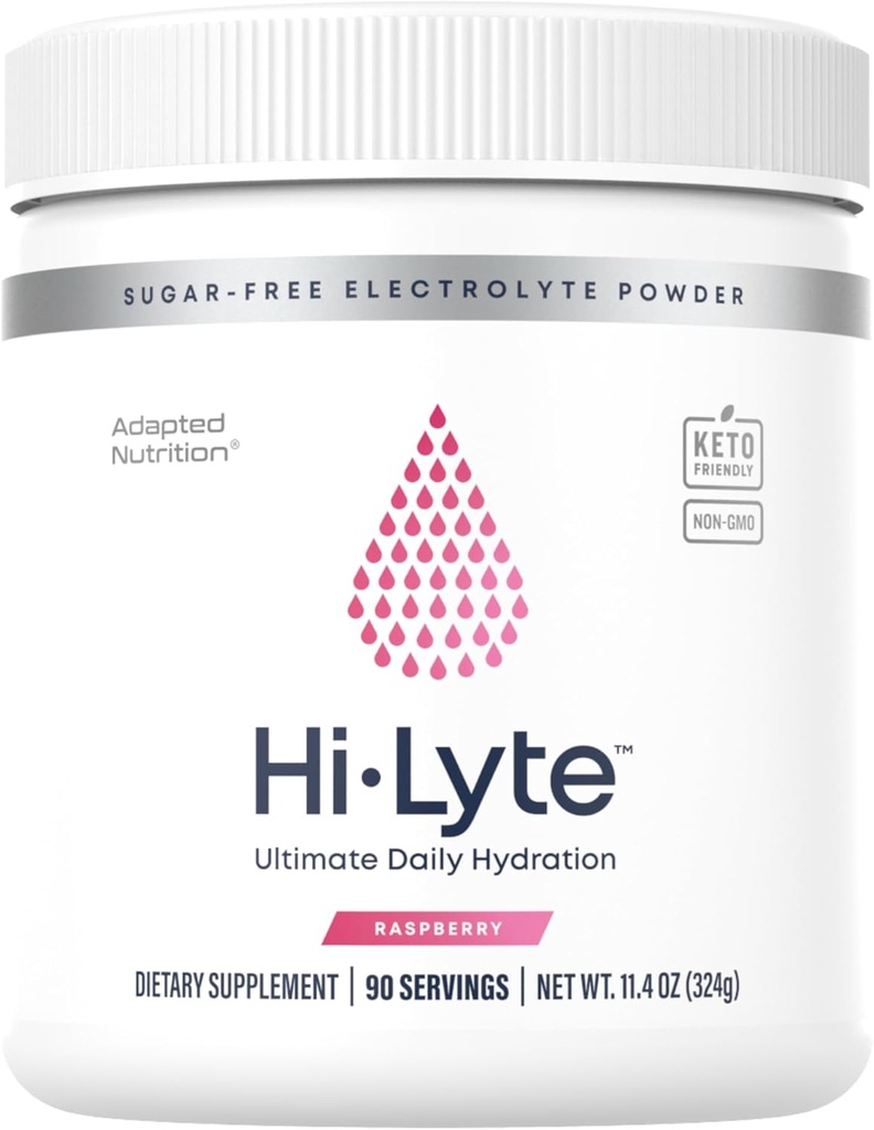 Hi-Lyte Raspberry Electrolyte Toz, Daily Hydration Supplement Drink Mix, 90 Servisler | Sugar-Free, 0 Calories, 0 Carbs | No Maltodextrin. Gluten-Free | Destekler Keto | Işık Yeniden Kevor