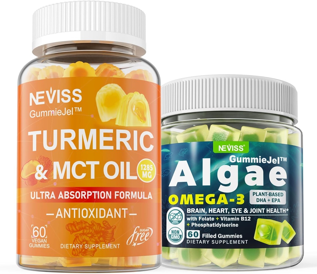 Χωρίς ζάχαρη Κουρκουμίνη 1000mg συμπλήρωμα Gummies με Vegan Omega 3 γεμάτο Gummies 1000mg