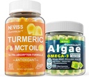 Sugar Free Turmeric Curcumin 1000 mg Supplement Gummies with Vegan Omega 3 Filled Gummies 1000 mg