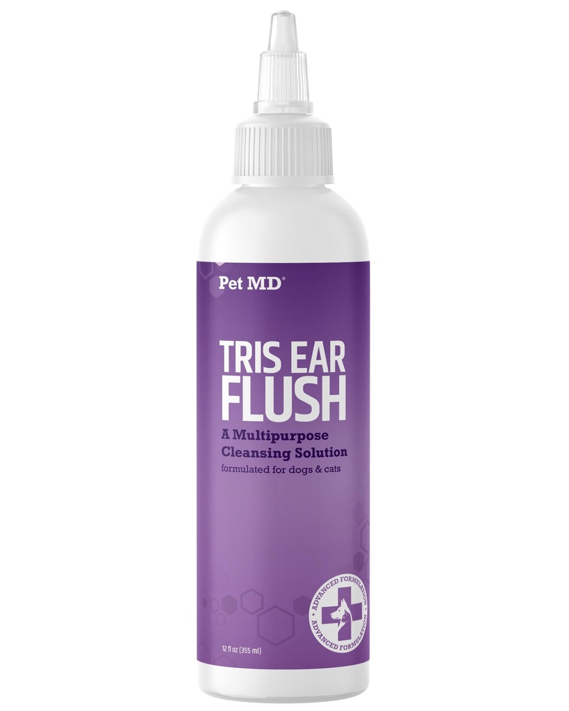 Pet MD Veteriner Tris Flush Cat & Dog Ear temizleyici - ve Ketoconazole 12 oz ile Enfeksiyon Tedavisi