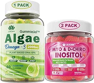 Grafik: Vegan Omega 3 Supplement Gummies & Inositol Gummies Ideal 40:1 Myo & D-Chiro Inositol