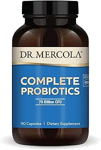 Dr. Mercola Complete Probiotics - 70 Billion CFU - Υποστηρίζει ανοσοποιητικό, Digestive & Gut Health - Χαρακτηριστικά 10 Strains - Ράφι Stable - GMO-free, Gluten-free & Soy-Free - 90 Κάψουλες (90 Servings)