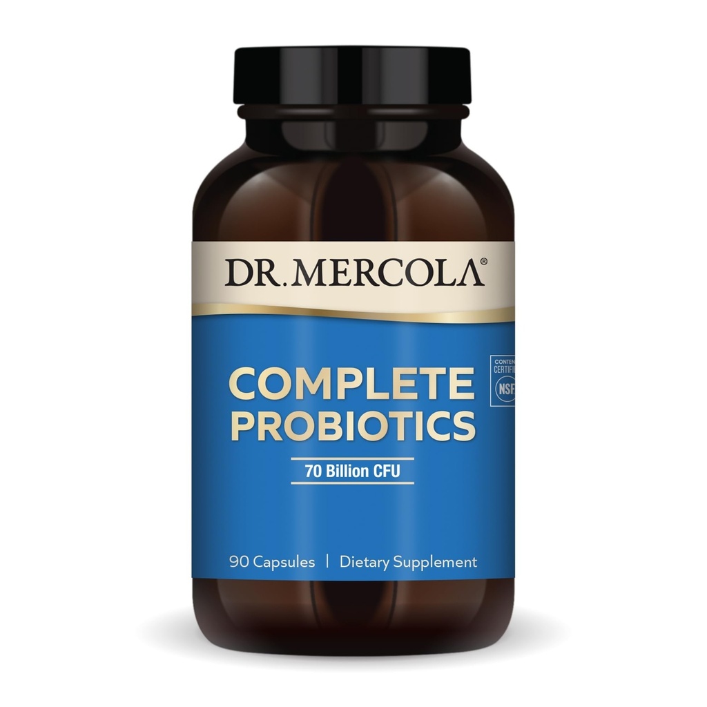 Dr. Mercola Probiyotiks - 70 Milyar CFU - Destekler Immune, Digestive & Gut Health - Özellikler 10 Strains - Raf Stable - GMO-Free, Gluten-Free & Soy-Free - 90 Capsules (90 hizmet)