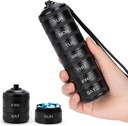 Pill Organizer Haftalık Metal Seyahat Pill Box Suları - 7 Gün Büyük Alüminyum Pill Konteyner, Portatif Günlük Pill Vitamin, Tıp, Tamam, Fish Oil Oil