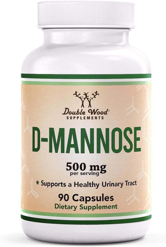Διπλά συμπληρώματα ξύλου D Mannose 500mg κάψουλες, 90 Count (D-Mannose για την ουρολοίμωξη, βοηθά την πρόληψη UTI) Vegan ασφαλή, μη-GMO, χωρίς γλουτένη