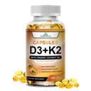 Υψηλής ισχύος βιταμίνη D3 5.000 IU + K2 – Vegan, μη ΓΤΟ, με Βιολογικό Λάδι Καρύδας για Καλύτερη Απορρόφηση – Υποστήριξη Οστών & Καρδιάς – 60-Ημέρα Προσφοράς, 120 Softgels