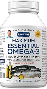 ANDREW LESSMAN maksimum Temel Omega-3 Orange - 30 Softgels - Ultra-Pure, High Potency Omega-3 Oils. Yüksek DHA, No Stomach Upset, No Contaminants, No Mercury. Küçük Easy to Swallow Softgels