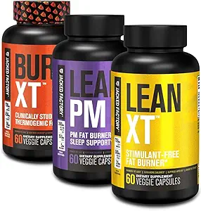 Burn-XT Thermogenic Fat Burner, Lean PM Nighttime Fat Burner & Sleep Aid, Lean-XT Caffeine Free Fat Burner