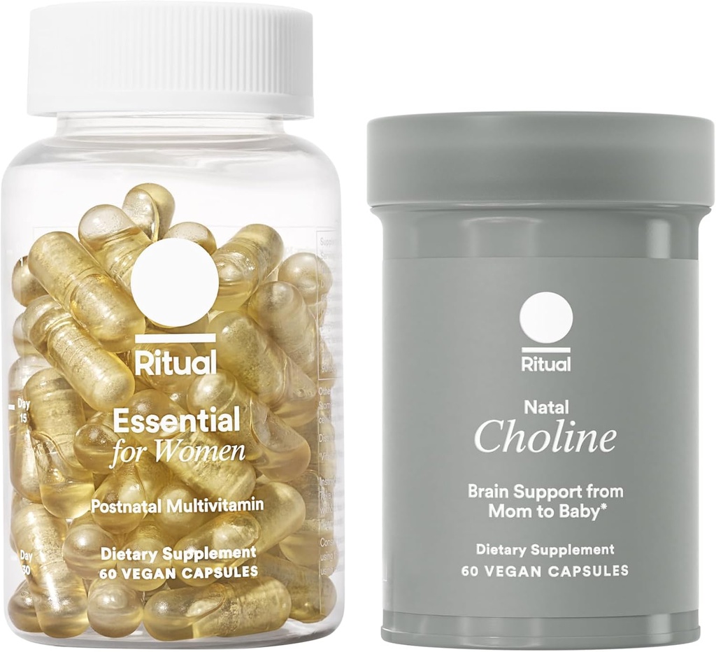 Ritual Postnatal Anne-to-Baby Set, Postpartum Multivitamin ve Natal Choline Supplements, Supports Lactation, Immune Function, and Baby's Cognitive Function