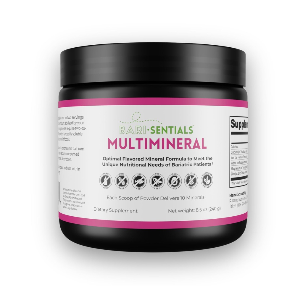 R-Kane Διατροφικά Barisentials Μπαριατρική Multimineral Συμπλήρωμα-Μετα-Βαριατρική Χειρουργική Υποστήριξη-Εύκολη έως-Διαλύοντας Ορυκτή Σκόνη-Λεμονάδα Φράουλα Γεύση Ποτό- 240g