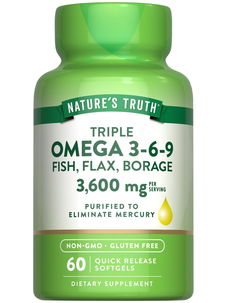 Nature's Truth Triple Omega 3-6-9 Softgels 