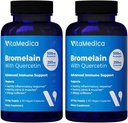 VitaMedica Bromelain & Quercetin συμπλήρωμα - 500mg Bromelain 250mg Quercetin - 2400 GDU για την ανοσία, κοινή υποστήριξη, φλεγμονή και την αποκατάσταση των μυών - 60 κάψουλες Vegan - 30 εξυπηρετούν (2 πακέτο)