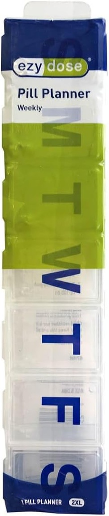 EZY DOSE Εβδομαδιαία (7-Ημέρα) Διοργανωτής χαπιών, περίπτωση βιταμίνης και ιατρική κουτί, σαφείς μονάδες, 2X-Large
